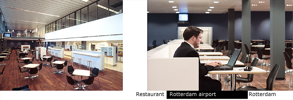 Inrichting  restaurant Rotterdam airport