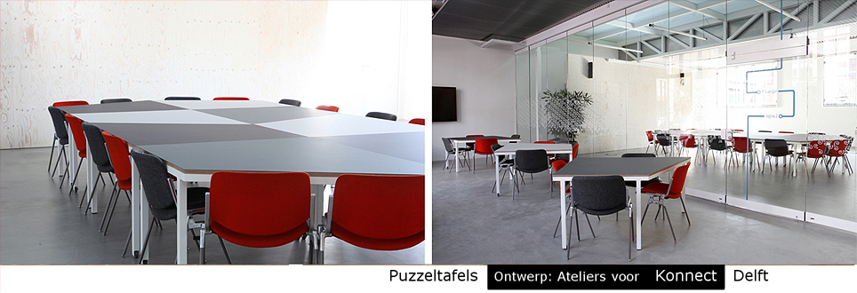 ontwerp puzzeltafels ateliers Konnect, Delft